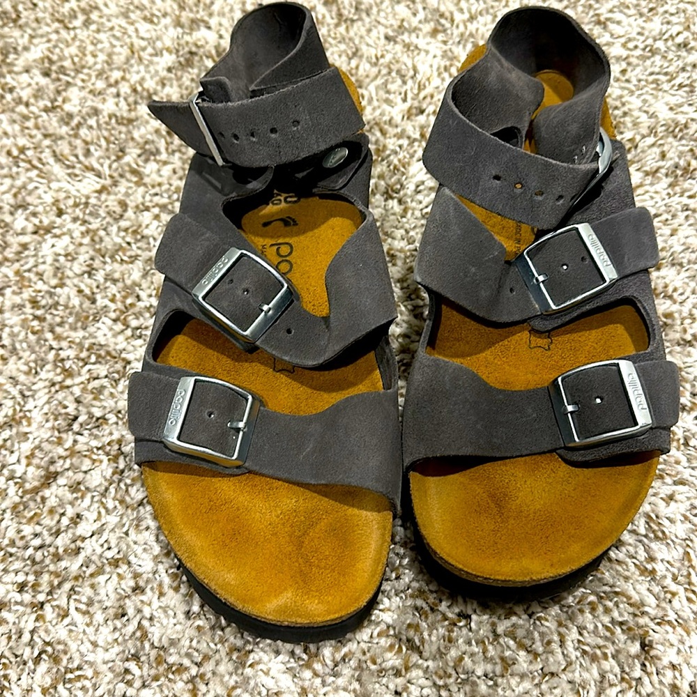 Gray Suede Birkenstock brand sandal